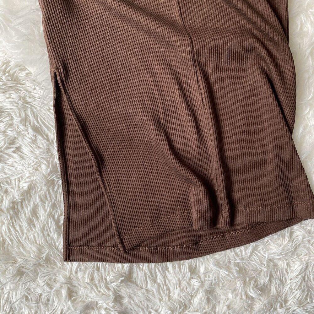 Old Navy Ribbed Midi Dress in Brown, Size Petite XS - Picture 6 of 9